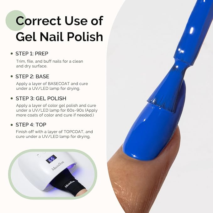 MelodySusie Hema Free Gel Nail Polish, 0.5 Fl Oz Thick Royal Blue Gel Polish, Non Toxic, Long Lasting, Soak Off UV Nail Polish, Manicure Nail Design Salon DIY Nail Art at Home 269