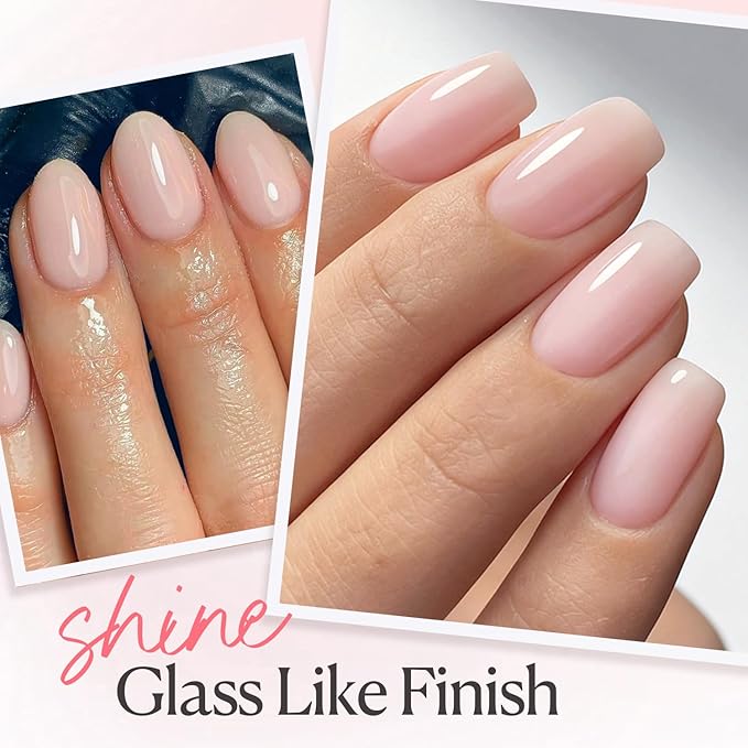 AZUREBEAUTY Builder Nail Gel, 18ml 7-in-1 Nude Pink, Beginner Friendly, 30-Day Nail Strengthener Extension Glue, For Home Salon DIY & Gifts