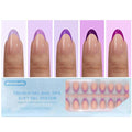 Purple French Gel Nail Tips, 150Pcs Short French Tip Press on Nails, Pre-Matte Full Cover Almond Acrylic Fake Nails, Soak off False Nail Tips for Women Nail DIY Extension 15Sizes