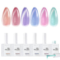 Makartt Cat Eye Gel Nail Polish Set: 6 Colors Shimmer Magnetic Gel Polish Kit 15ML One N'Done Holographic Green Pink Blue Purple Nail Polish Soak Off UV LED Nail Art Manicure Gift for Women