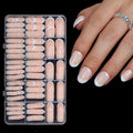 Anyos French Tip Press On Nails-300Pcs Short Oval French Gel Nail Tips Short,No File Need Tips Pre-Designed,Fake Nails for Nail Art DIY 15Sizes(Nude)