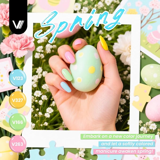 VANREESA 60 Pcs Gel Nail Polish Set 55 Colors Spring Summer Fall Winter Gel Polish with Base Coat & 4 Effects Top Coat Nail Kit Gifts for Women Girls Nail Art Salon at Home