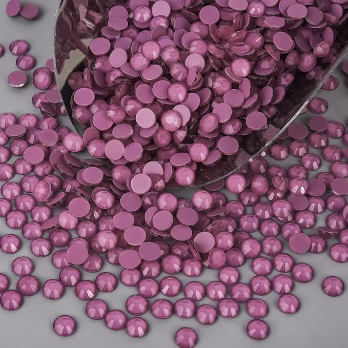 Blinginbox Flatback Rhinestones Round Gems, 1440pcs Luminous Series Glass Stones Neon Gems Non Hotfix Crystal Rhinestones for Nail Charms Crafts Clothes Tumblers,Pearly Purple Neon,SS20.