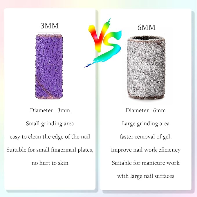 100pcs Nail Drill Bits Small Sanding Bands with 3.1mm Mandrel Bit, 240 Extra Fine Grit Nail File Sanding Bands for Acrylic Nails Gel Removing Shaping Manicures and Pedicure (Purple, 240 Grit)