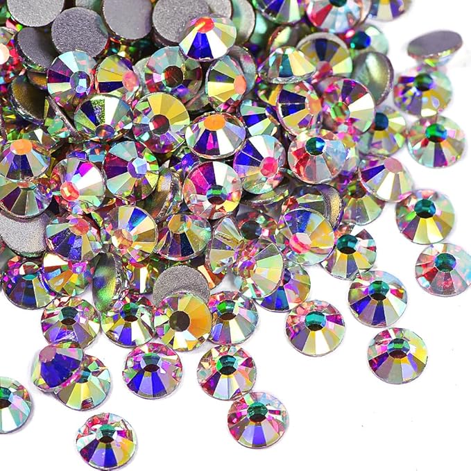 Blinginbox 1440 Pieces SS16/3.8-4mm Clear Crystal Flat Back Brilliant Round Rhinestones Glass Stones Glitter Gems Crystals Diamond (Crystal AB).