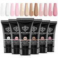 Modelones Poly Extension Gel Kit for Nail, 6 Colors Pink Nude Collection Poly Nail Gel Set Builder Gentle Colors French Manicure DIY Design Home Salon