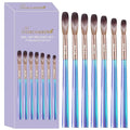7Pcs Acrylic Nail Art Brush Set -Size 4/6/8/10/12/14/16,Gradient Blue Handle Nail Brushes for Acrylic Application Powder & Nail Extension, 3D Nail Carving Tools for DIY Home Salon