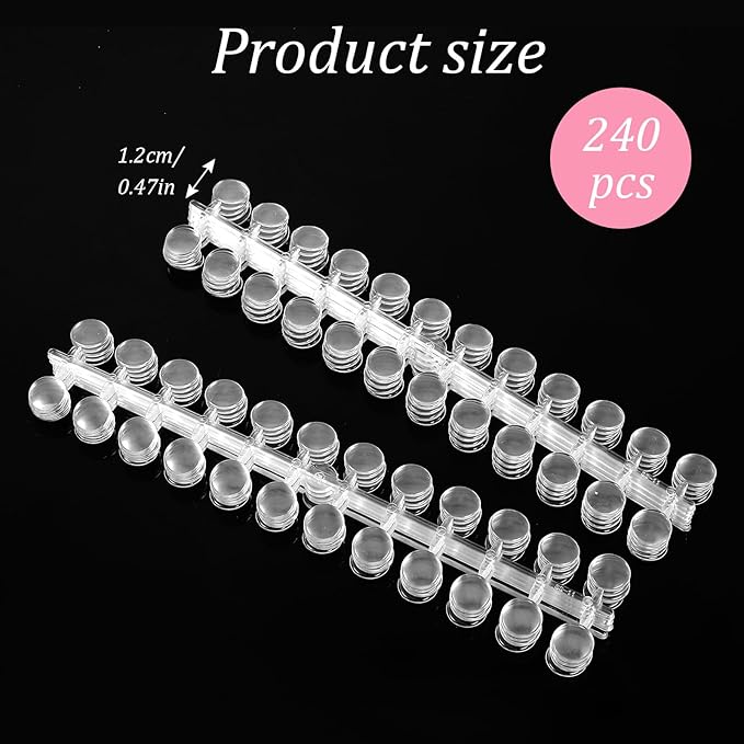 240pcs Nail Polish Swatch Dots, Round Transparent Nail Art Color Display Chart with Adhesive Sticker False Nail Display Tips Box-packed for Bottles Colorful Polish DIY Training Practicing Displaying