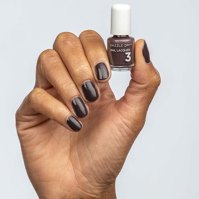 Dazzle Dry Mini Kit 4 Step System - Rum Raisin, a full coverage chocolate plum. (5 Piece Kit / 5 Manicures)