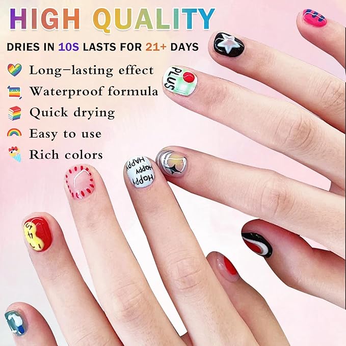 Nail Art Pens Set Fine Tips 3D Nail Polish Pens Acrylic Paint Nail Drawing Liner Dotting Quick Drying Nail Art Markers Kit Tools for Professional Nail Art Design(12 Colors 0.5mm)
