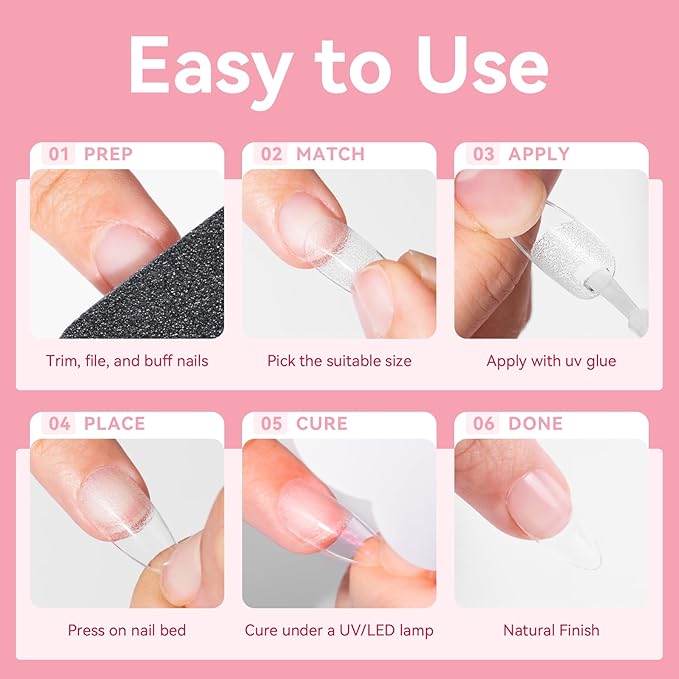 Makartt Almond Nail Tips: 500pcs Medium Pre-buffed Full Cover Clear Press on Nails 10 Sizes Soak Off Soft Gel Nail Tips Extension Professional Acrylic Fake Nails No Crease False Nail Salon DIY Art