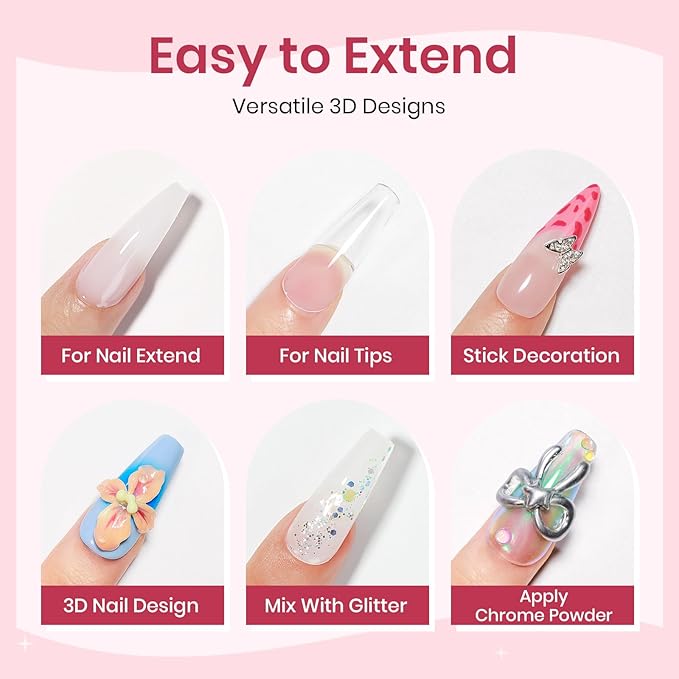 Nude and White Molding Gel for Nails 3d Sculpting Gel Non Stick Hand Solid Builder Gels for Nail Extension Sculpting Modeling for Carving Patterns Decoration Home Manicure DIY for Women