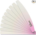 Curacoro 10 PCS Nail File - Professional Half-Moon Nail Files Double Sided Emery Board (100/180 Grit), Washable Nail Files and Buffers, Smooths & Shapes Nails, Manicure & Pedicure Buffing Tools