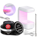 MIZHSE Solid Nail Glue, 18g Solid U V Gel Nail Glue Gel for Nails and Mini Light LED Lamp for Acrylic Nails Tips Long Lasting Rhinestone Glues for Salon Home DIY