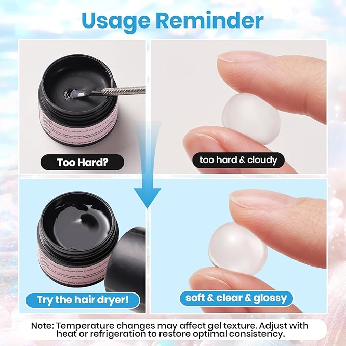 Beetles 3D Gel Nail Art with 3D Mold-2 Pcs Sandy Glow Clear and White Solid Builder Gels for Nails Non-Sticky Sculpting with Dual-Ended Sculpture Pen, Beginner Friendly DIY at Home,UV LED Lamp Needed