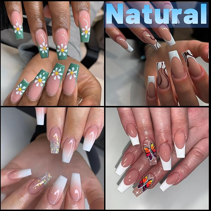 240pc Coffin Gel Nail Tips Medium Fake Nails for Press on Nails Clear Acrylic Nails Tips, 12 Size Full Cover Nail tips Coffin Soft Gel Nail Tips False Nails Extension Artificial Fingernail