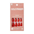 Goldfinger False Nails Kit, Red Fake Nails, Ready to Wear Gel & Manicure Stick Included, Medium Almond Shape, Long-Lasting Hottest Trend Glue on Nails, Convenient & Easy to Apply (Scarlet)