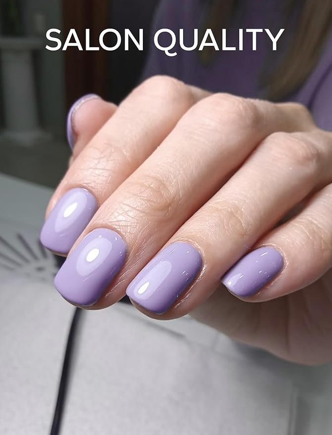 Nail Polish Strips – 32PCS UV Free Salon Quality Wraps, Long Lasting Gel Nail Stickers for Women (Lilac Dream Purple)