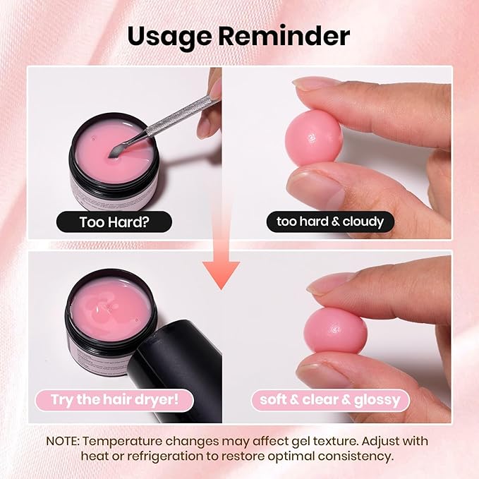 Beetles 3D Gel Nail Art-Ballet Whisper Pink Solid Builder Nail Gel Non-Sticky Sculpting with Dual-Ended Sculpture Pen & Stiletto Dual From, Beginner Friendly DIY at Home,UV LED Lamp Needed