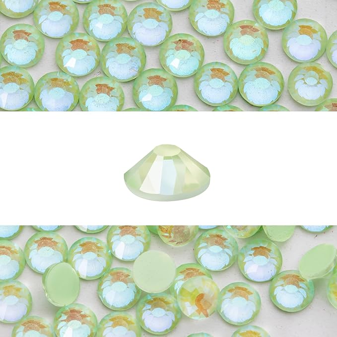 Novani 3000 Pieces Flatback Rhinestones Glass Round Gems F-Lt.Green Crystals for Nail Art DIY Crafts Clothes Shoes,SS6,1.9-2.0mm