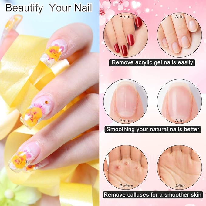 Professional Manicure Pedicure Set - Electric Nail File Kit with Portable Nail Drill Machine, Polishing Shape Tools for Acrylic Gel Nails, Includes Nail Drill Bits, Sanding Bands and Brush (Black)