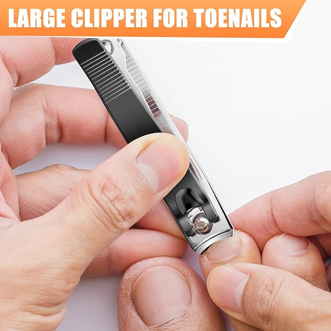 DRMODE Finger Nail Clippers Adult - 8 Pack Nail Clippers Set for Men Women with Nail File, Sharp Stainless Steel Fingernail & Toenail Clippers Curved Cutter Trimmer