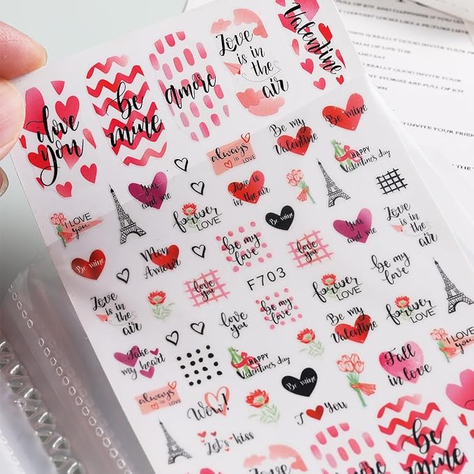 1Pcs 40 Slots Transparent Stickers Storage Book, Nail Sticker Organizer for Decals Collecting, Empty Display Book Collecting Holder Binder Case, Sticker Storage Album DIY Nail Art Tools