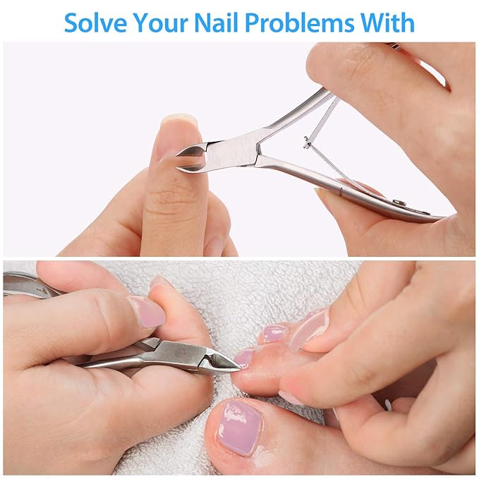 Mudder 3 Packs Cuticle Trimmer Nippers Cutter Tool Stainless Steel Nail Cuticle Scissors Remover with Pointed Blade Scissors Pedicure Manicure Tool for Fingernails and Toenails Nails Care