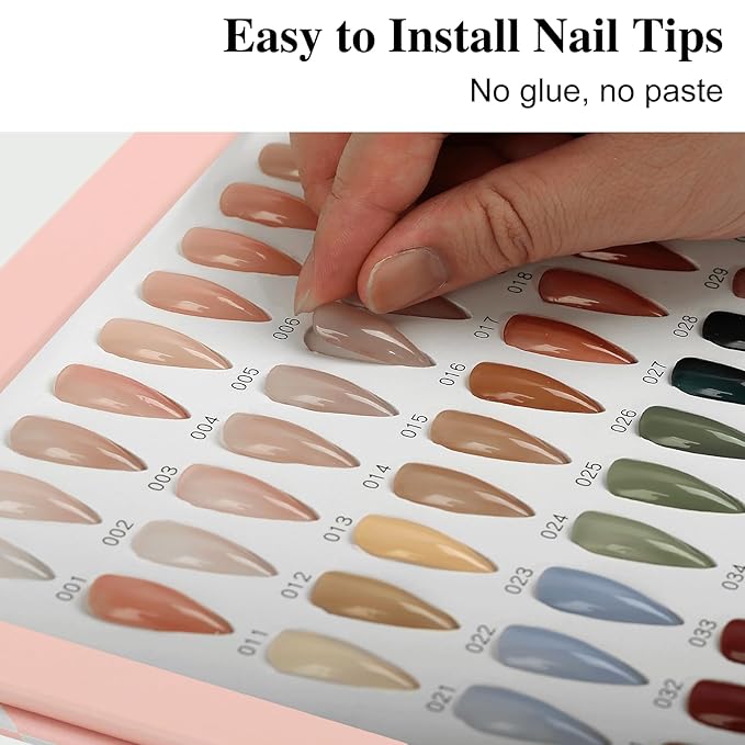 160 Nail Color Book,with 240 Flase Tips & 1-200 Number Sticker Labels,Professional Nail Color Swatches Book for Polish UV Gel(Pink)