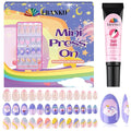 78PCS Kid Press on Nails, EBANKU 3 Pack Children Fake Nail Kit Full Cover Short False Fingernails with Nail Glue for Girl Nail Decoration（Cake）