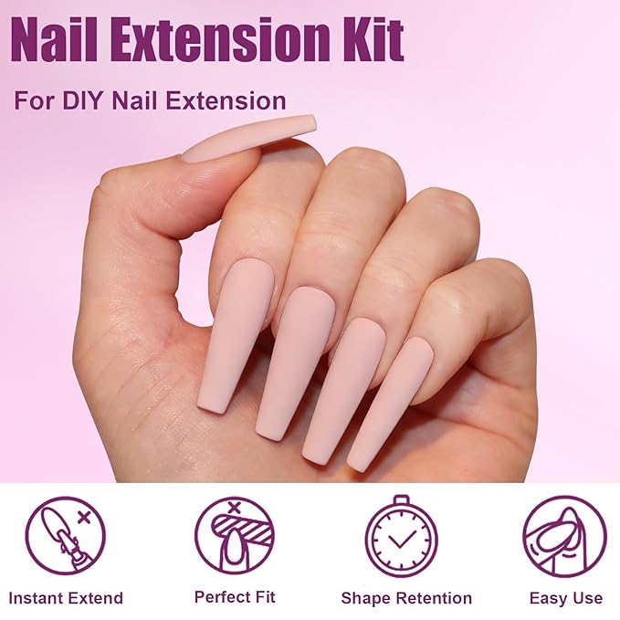 280 Pcs Original Sandwich Nails Dual Form with Guide Lines Long Slim Coffin Nail Mold for Builder Gel Nail Extensions Art Design Salon DIY at Home