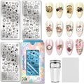 PH PandaHall 3pcs Rabbit Puppy Cat Nail Stamping Plates, Lovely Bow Strawberry Nail Art Templates Cute Animal Stainless Steel Image Plate Art Stencils for Easter DIY Print Manicures Salon Design