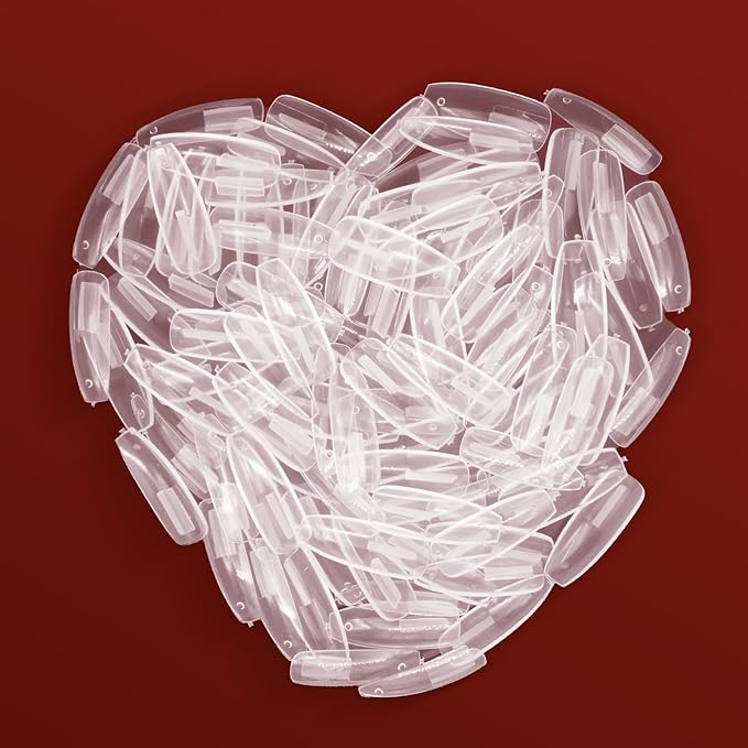 100PCS Clear Replacement Nail Tips for Practice Hand，Refill Acrylic Fake Nail Tips for Silicone Mannequin Hand With Box(100PCS Clear)