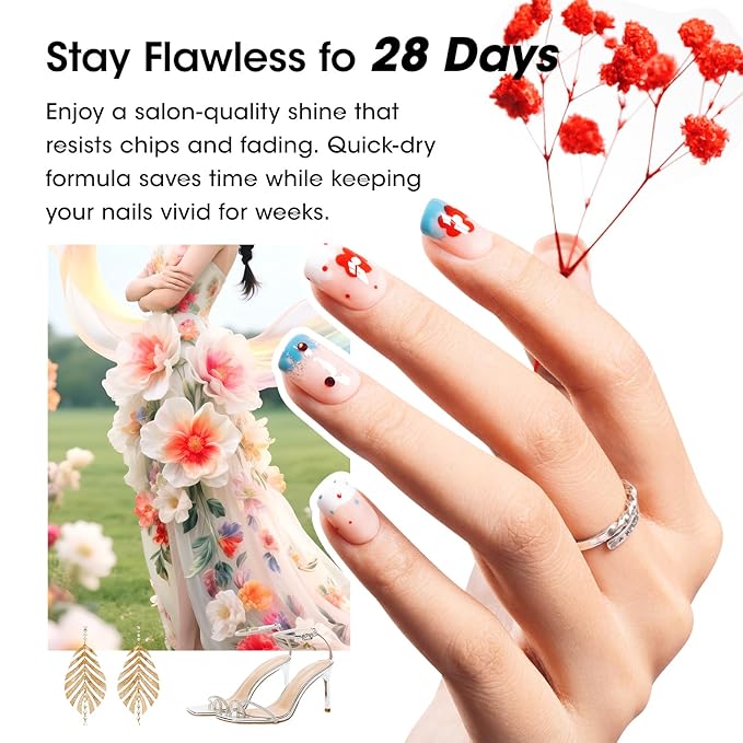 GELLEN 24pcs Gel Polish Set, 20 Colors UV Gel Nail Polish Red Blue Green Hema TMPTA TPO 3-free with Base Coat and Glossy Matte Cateye Top Coat, All Seasons NailGel for Christmas Gift Women Girls