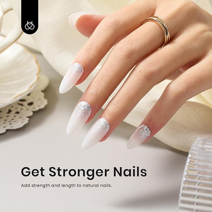 Beetles Builder Gel for Nails -0.5 oz 7 in 1 Milky White Nail Thickening Strengthening Building Apex for Beginner DIY Salon at Home,White Builder Nail Gel, UV & LED Lamp Cured Needed
