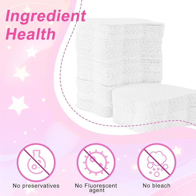 MEKK 800PCS Cat Shape Lint Free Wipes - Super Absorbent Non-Woven for Nail Polish Remover and Eyelash Extension Glue - Soft Dry Nail Prep Wipes (White)