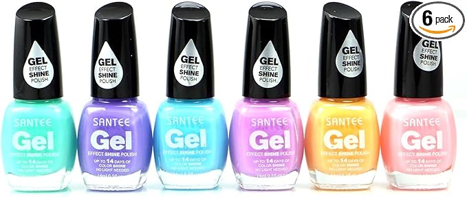 6pc SANTEE Gel Nail Polish No UV/LED Needed set of 6 colors #F