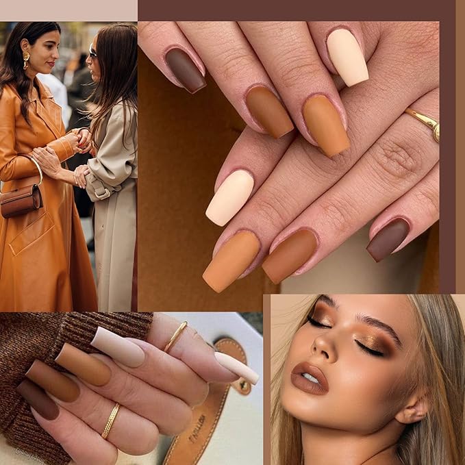 gelike ec Brown Gel Nail Polish Set: Nude Brown 2025 Gel Polish Colors Neutral Nail Polish Kit Soak Off Gel Polish Nail Art DIY Gift for Girls Women