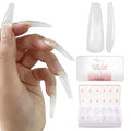 Allkem Soft Gel Nail Tips - 360 pcs XXL Ballerina Nail Extensions Kit - 12 Sizes Extra Extra Long Full Cover Nails - Clear (360 Pieces)