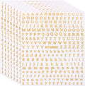 PATIKIL Letter Nail Stickers, 8 Sheet 3D Self-Adhesive English Letter Nail Decals Small Alphabet Art Sticker Metallic Fluorescence Design Manicure for Women DIY Decor, Laser Gold