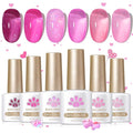 Born Pretty Jelly Pink Gel Nail Polish Milky Translucent Hot Pink Gel Polish Spring Summer Valentine's Day Gift Sheer Gel Polish Kit for Salon Manicure and Nail Art DIY at Home