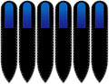 Mont Bleu Rainbow Crystal Nail File in Black Pouch - Small/Purse Size - Czech Tempered Glass - Handmade in Bohemia (Czech Republic)