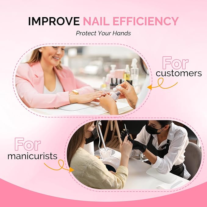 MelodySusie Nail Arm Rest, Portable Manicure Hand Rest, Professional PU Leather Nail Hand Rest Stand for Acrylic Nails, Nail Hand Pillow for Nail Tech Manicurist, Travel Salon Home, White