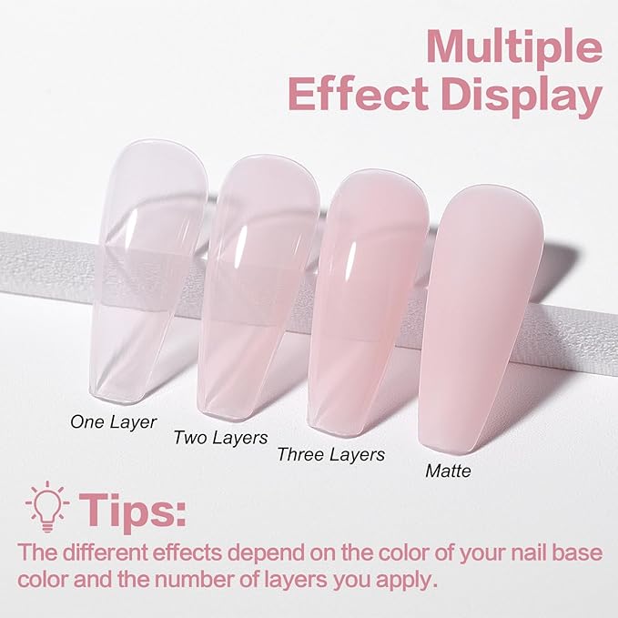 AIMEILI 5 in 1 Builder Nail Gel, Hema Free， Cruelty Free, Vegan, Soak Off Strengthener Gel Nude Hard Gel 10ML-152