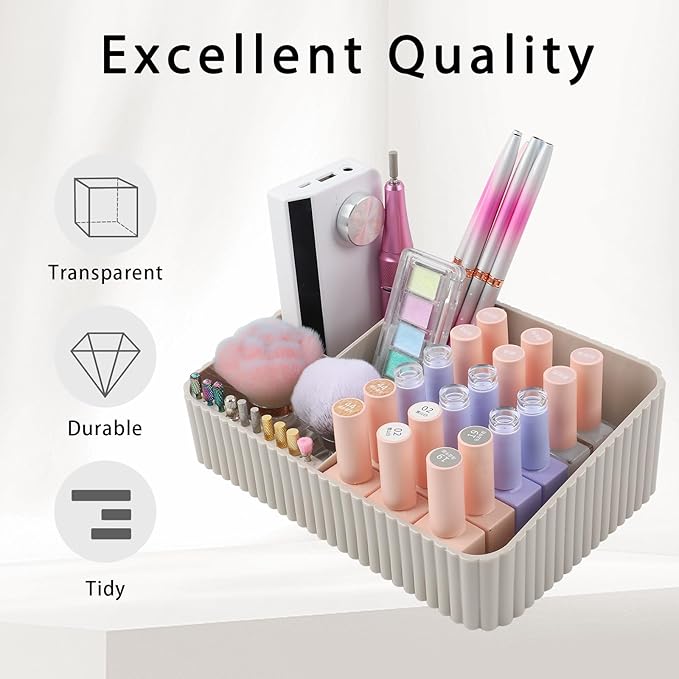 Nail Drill Machine & Bits Storage Box, 10 Holes Transparent Acrylic Drill Bit Holder, Plastic Nail Drill Tool Displayer Holder Case for Nails, Nail Drill Grinding Bit Organizer(Grey)