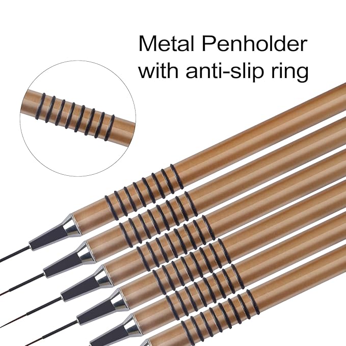 Nail Art Liner Brushes，6Pcs liner brush for nails gel Tiny Details, Fine Drawing, Delicate Coloring nail art liner brushes Sizes 5/7/9/11/20/25mm