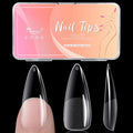 Ranrose Long Almond Nail Tips: 240pcs Nail Tips Full Cover False Nail 12 Sizes Half Matte Pre-shape Acrylic Almond Shaped Press On Nail Tips DIY Nail Salon