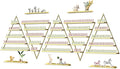 EBANKU 10PCS Nail Polish Racks 5 Tiers Nail Polish Shelf for Wall Triangular Display Rack Cosmetic Display Cases Lipstick Perfume Wall Shelf Essential Oil Organizers for Home Spa Nail Salon Shop(Gold)