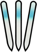 Mont Bleu Rainbow Glass Nail File - Czech Tempered Glass - Handmade in Bohemia-Czech Republic - Black Pouch - Manicure Nail Care