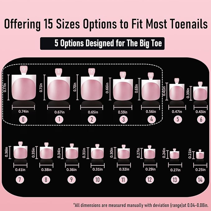 Press On Toenails, 180Pcs French Tip Toe Nails Sharp Square for Women Pre-Designed Soft Gel Thick False Toenail Extension, Brown Berry Pink Full Cover Acrylic Nails for Salon & DIY 15 Sizes